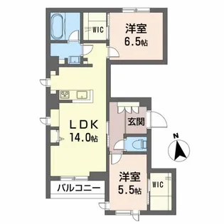 La・Luna宮千代【2階】の間取り
