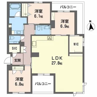 輝 阪南町【3階】の間取り