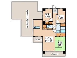 コスモ初芝【10階】の間取り