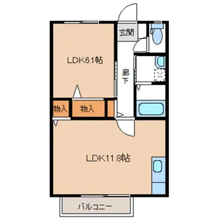 ブルーウィステリアI【2階】の間取り