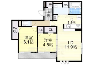 Passaro Grande桃ヶ池【2階】の間取り