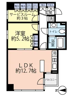 シュロス神田五軒町ツインフォルム【4階】の間取り
