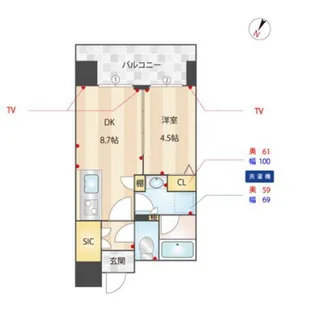ルキシア薬院【7階】の間取り