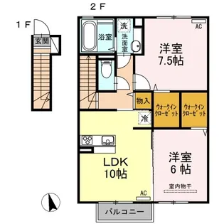 シエルエトワレ【2階】の間取り