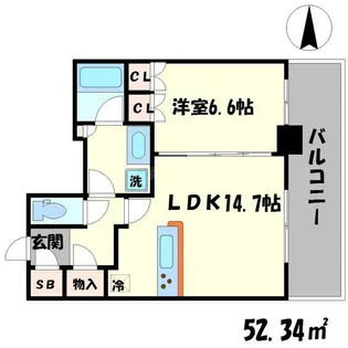 シエリアタワー千里中央【16階】の間取り
