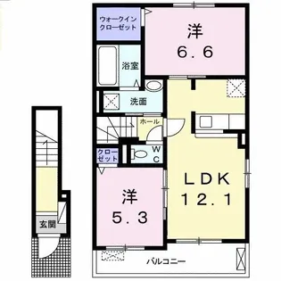 ガリーナタウン睦 E【2階】の間取り