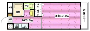 ハピネス矢野【1階】の間取り