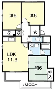 ローレルハイツかちどき【1階】の間取り