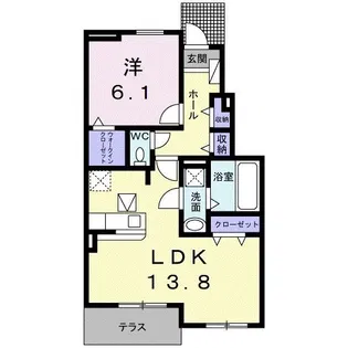 リバー・イーストII【1階】の間取り