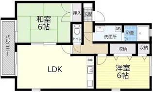 サニーハイツ大砲館B【2階】の間取り