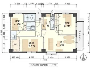 ベルブラン船岡【2階】の間取り