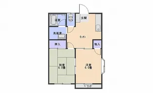 棕櫚の木コーポ小出A棟【1階】の間取り