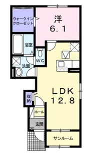 ティーズ カーサソレアードII【1階】の間取り