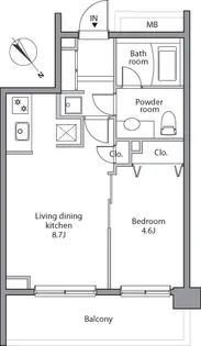 東京都港区赤坂7【マンション】の間取り