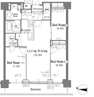 パークアクシス辰巳ステージ【13階】の間取り
