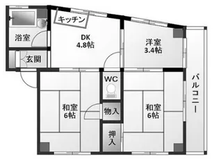 アドバンス香里【4階】の間取り