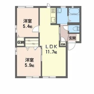 メゾンクレール【1階】の間取り