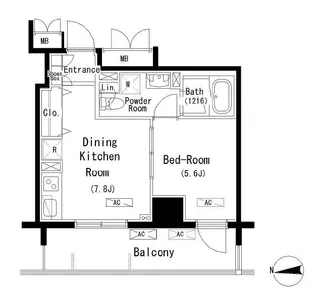 1DKの間取り画像