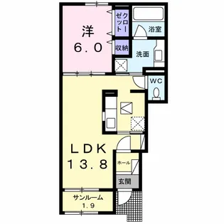 ウィステリアB DK【1階】の間取り