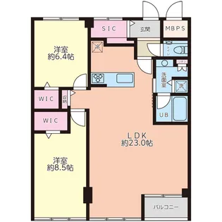 マンション目黒苑【8階】の間取り