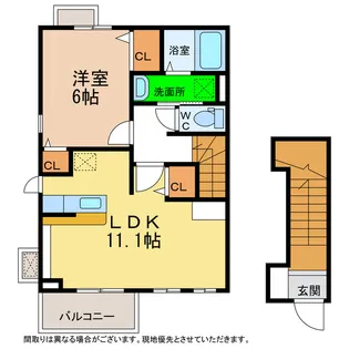 徳島県阿南市那賀川町中島【アパート】の間取り