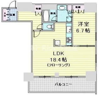 リバーサイドタワー中之島【14階】の間取り