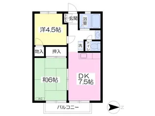カワマタハイツ【1階】の間取り