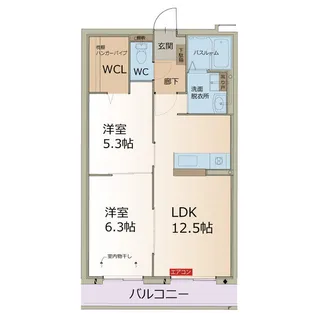 リーフ長津良【1階】の間取り
