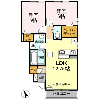 ヴァンヴェール大津【1階】の間取り