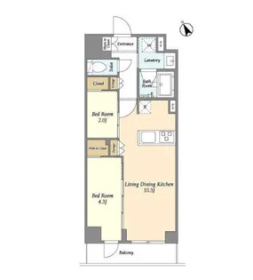 グランカーサ江戸川橋【4階】の間取り