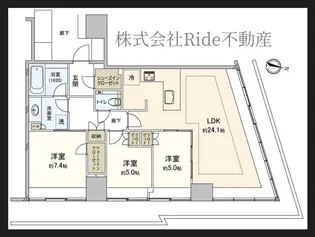 ブリリアタワー堂島【23階】の間取り