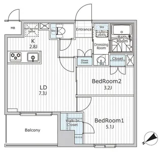 ビエラコート日本橋久松町【11階】の間取り