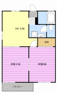 旭ハイツ【2階】の間取り