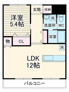 1LDKの間取り画像