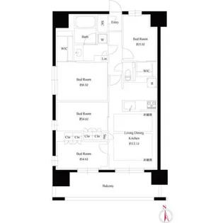 プレシス八王子レグリオ【9階】の間取り