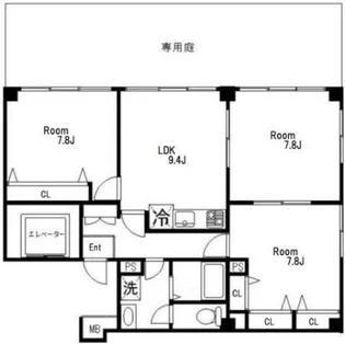 エムメイト綱町【1階】の間取り
