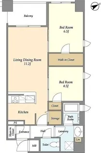 パークナードフィットセンター北【5階】の間取り