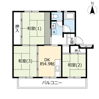 UR鶴が台【5階】の間取り