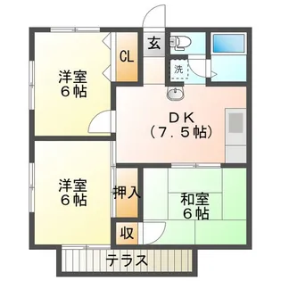 ヴィラアミティB棟【1階】の間取り
