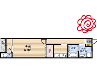 稲田大発マンション【1階】の間取り
