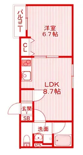 (仮称)La-Crea新子安【2階】の間取り