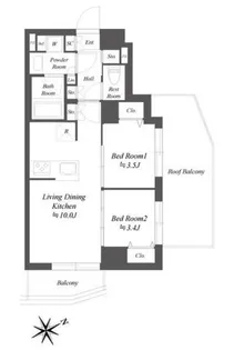 ブランシエスタ品川大井町パークエッジ【5階】の間取り