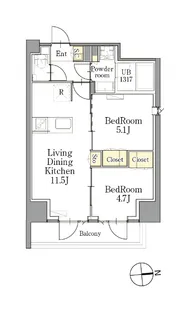 CLASSEUM(クラシアム)仙台新寺通【7階】の間取り