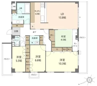 アトリウム白鷺【2階】の間取り