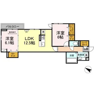 神奈川県川崎市中原区下小田中3【アパート】の間取り