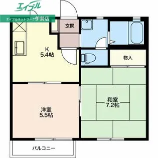 コーポアリス B【2階】の間取り