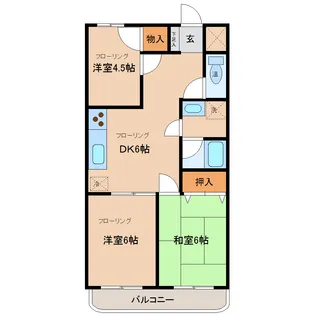 サンハピネスビル【6階】の間取り