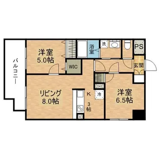 エヴァーグリーン思案橋【9階】の間取り