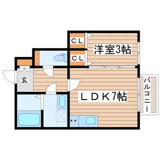 Mステージ木町【1階】の間取り
