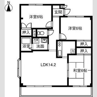 サニーコートカームS【3階】の間取り